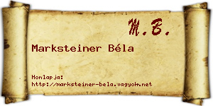 Marksteiner Béla névjegykártya